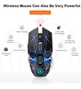 Diamond Luminal Wiless Gaming Mouse RVB RAB Backlit 2,4 GHz souris rechargeable Mute Computer Home Office Gamer sans fil sans fil souris silencieuse