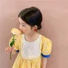 Été style coréen filles Floral dentelle Patchwork robes de princesse enfant en bas âge enfants coton robe à manches courtes 210615