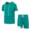 Herrsp￥rsr￤der 2022 Summer Men Short Sleeve Clothing Sets Hooded T-shirt Shorts Sports Suits EU Size S-2XL