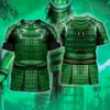 Ny sommar t-tröjor 3d tryckta samurai pansar män hajuku mode kortärmad tröja gata casual unisex t-shirt topp 210322