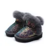 Dimii Plush Baby Girl Boots Moda Marka Cekiny Niemowlę Kostki Niepoślizgowe Ciepłe Zimowe Dziecko 211022