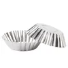 10pcs Silver Baking Egg Tart Moulds Aluminum Thick Chrysanthemum Round Edge Cup Mold of Pudding Cake and Cookies