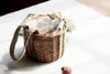 Storage Bags South Korea Sydney Straw Bag Summer Mini Rattan Bucket Handle Basket Girl