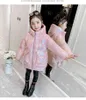 Girls Coats Winter Bright Waterproof Padded Jacket Kids Down Cotton Thick Warm Outwear Children Clothing 6 8 12 Year 211222