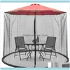 Shade Buildes Patio, gräsmatta Hem Gardenshade Paraply Er Mosquit Netting Skärm för Uteplats Bord Trädgård Camping Däck Möbler Zippered Mes