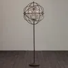 Retro Luxe Persoonlijkheid Iron K9 Crystal Floor Lamp E14 LED 6 Lights Globe Light voor El Lobby Woonkamer Dining Lampen