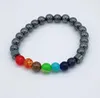 2022 Nya 8mm naturliga svarta stenpärlsträdar Charm Healing Balance Armband för kvinnor Män Party Club Yoga Smycken
