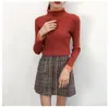 Sweet Lace Turtleneck Stretch Trui Vrouw Herfst Casual Effen Lange Mouw Pull Femme Patchwork Knit Dames 6824 50 210510