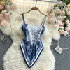 Sommarkvinnor Vintage Blommigryck Camis Top Boho Beach Holidays Chic Ladies Bandage Sling s Casual Kvinna Kläder 210603