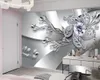 Özel Modern 3D Duvar Kağıtları Metal Doku Elmas Jewels Oturma Odası TV Arka Plan Duvar Dekorasyon Mural Duvar Kağıdı