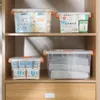 Neue Kunststoff-Aufbewahrungsbox, klare Aufbewahrungsbehälter, transparenter Kunststoff, stapelbarer Behälter mit Deckel, Organisation von Heimbedarf, EWA5139