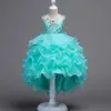 Broderie filles PrincDr3-15Yrs robe de bal fleur élégante fille robes pour mariage fête de noël enfants vêtements X0803