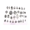 160pcs antika silverblandade blommor, träd, löv Charm Pendants för smycken, örhängen, halsband DIY Tillbehör