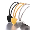 U7 StainlSteel Guitar Pick Necklace Pick Pendant Music Lover Musician's Gift for Guitar Player P1191 X0707278b