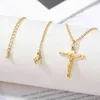 Designer halsband lyx smycken kristen jesus kors för kvinnor män rostfria stålkedjor choker religion pendants bön dop gåvor