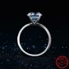 LESF 3 Carat obrączki okrągły Cut Fashion Style 925 Sterling Silver obrączka zaręczynowa prezent biżuteria dla kobiet Y0723