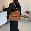 Retro mode kvinnlig stor väska 2021 kvalitet PU läder Kvinnors designer handväska damer portfölj Tote Shoulder Messenger Bags