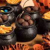 20 pcs Mini Candy Kettles Witch Skeleton Cauldron Holder Pot for Halloween 210325249V