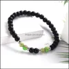 Beaded, Strands Bracelets Jewelry Chakra Men Black Lava Healing Nce Beads Reiki Pretty Prayer Natural Yoga For Women Stone Bead Bracelet Dro