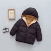 ウインドブレーカーコートのための赤ちゃん男の子ジャケット秋冬の暖かいフード付きの上着の子供服2 3 4 5 6年211204