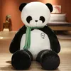 Giant Cartoon Panda Doll Ogromne Śliczne Uściski Niedźwiedź Pluszowa Zabawka Poduszka Poduszka Prezent Urodzinowy Dla Chłopców Dziewcząt Dekoracja 71Inch 180 cm DY50994
