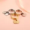 Rose Gold Plattiert Mädchen Frauen Ring Edelstahl Charme Finger Ringe Süßes Herz Trendy Weibliche Ring Schmuck Geschenk Multi-Size