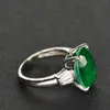 COSYA 100% 925 Sterling Silver Oval Emerald High Carbon Diamond 10 * 14mm Zespoły ślubne Vintage Pałac Styl Fine Jewelry Prezent