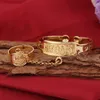 24K Gold Plated Cuff Bangle and Ring Trendy Carved Letter My Baby Bracelet for Baby Child92102654641264