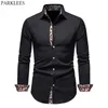 Stilvolle Paisley-Patchwork-Kleiderhemden für Herren, modisch, langärmelig, klassische Passform, für Herren, lässig, Button-Down-Chemise, 3XL 210522
