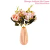 Dekoracyjne kwiaty wieńce 1 bukiet diy piwonia sztuczna party wystrój vintage małe różowe jedwabne dekoracje ślubne