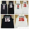 NCAA San Diego State Aztecs College # 15 Kawhi Leonard Jersey Azul Blanco Universidad Cosido Kawhi Leonard Camisetas de baloncesto Camisetas