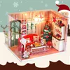 iiecreate CF-04 DIY geassembleerd poppenhuis kerstcadeau speelgoed met LED-licht