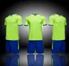 2021 Soccer Jersey Sets Gładkie Royal Blue Football Sours Pochłonięcie i oddychający garnitur szkoleniowy dla dzieci nosi krótki rękaw z szortami 003