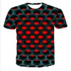 Mens Graphic T Shirt Mode 3D igital Tees Garçons Casual Imprimé Géométrique Hypnose Visuelle Motif Irrégulier Tops Eur Plus La Taille XXS-5XL