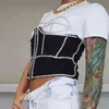 Diament Czarny Slim Kamizelka Dla Kobiet Patchwork Zipper Casual Streetwear Kamizelki Kobiet Moda Styl Odzieżowy 210524