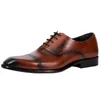 Шнуровка итальянских мужских формальных туфлей натуральная кожа свадебный бизнес Oxford Party Broge Broge Broge Brouit Black Coffee квадратная головная обувь обувь