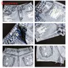 Fashion Snowflake Wash Women Denim Short Style Ripped Denim Shorts Kvinna Sommar Inelastiska Shorts Jeans # 77 210625