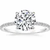 Klassieke vier klauwen ringvinger 925 sterling zilver 2ct ronde geslepen diamanten bruiloft verlovingsringen voor vrouwen sieraden Whole6631061