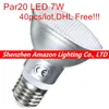 Lampor 40PCS 7W 20 Spotlight E27 Socket 110V-220V Kylvit / Naturlig vit / varm vit taklampa