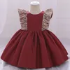 US Lound Toddler Baby Girl Sequin Bowknot Dress Wedding Party Princess Dress 50 Z2