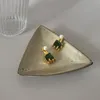 Stud Enfashion Green Stone Oorrings voor vrouwen Goudkleur Hand Piercing Oorders 2021 Geschenk Pearl Pendientes Fashion Jewelry E12708849586