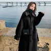 ウールのコート厚い女性の中長秋の秋のウールのコート冬のオーバーコートキャメル韓国のファッションウールのコートとジャケット211130
