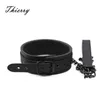 Nxy Adult Toys Thierry Sm Products Bondage Neck Collar with Metal Chain Leash Bdsm Sex Faux Leather Restraint Fetish 1207