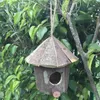 Hanging Nest Outdoor Wooden House Ventilated For Small Birds Chickens Sparrows Courtyard Garden Decor Supplies214H