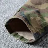 Mäns Jeans Metal Rivet 2021 Camouflage Leopard Patchwork Stjärnor Tryckt Slim Hole Ripped Stretch Denim Pants Trousers Män