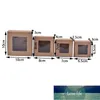 Party Supplies 10 Pcs DIY Vintage Color Kraft Paper Gift Box Package With Clear Pvc Window Candy Favors Arts&Krafts Display