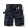 Summer Cargo Shorts Men Camouflage Bomull Khaki Jogger Lossa Casual Outwear Overaller 210716