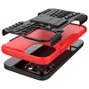 2IN1デュアルレイヤーIPhone 11 12 13 15 15 Pro Max Samsung S21 Defender Back Shockproof Kickstandカバー用のデュアルレイヤーケース