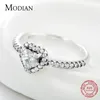 Modian Exquisite 925 Sterling Silver Vintage Hearts AAA Clear CZ Finger Rings for Women Luxury Wedding Statement smycken Bijoux9301174