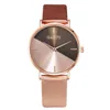 Relojes de pulsera Para Mujer, Relojes de lujo de oro rosa a la moda, reloj tipo cinturón de piel, Relojes de pulsera de cuarzo informales Para Mujer